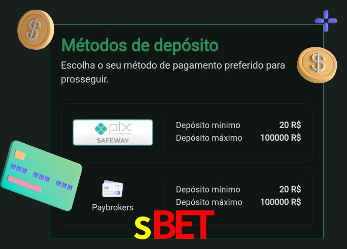 O cassino sbet oferece uma grande variedade de métodos de pagamento